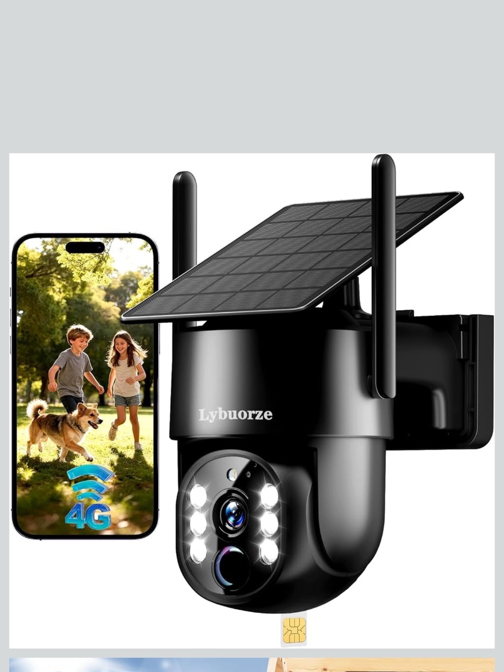 NEW Lybuorze 4G LTE Solar Security Camera Outdoor 4MP No WiFi